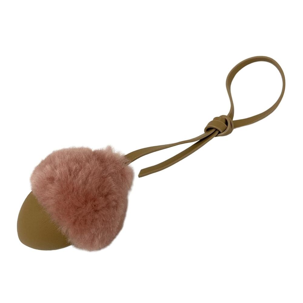 Fendi Acorn Charm Bag Charm 7AS427AYJ8F1UJ1 Beige Pink Leather Fur - Picture 2 of 6